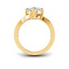 3 Ct Pear Lab Diamond & .35 Ctw Curved Wave Pavé Engagement Ring