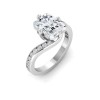 6 Ct Radiant Colorless Lab Diamond & .35 Ctw Curved Wave Pavé Engagement Ring