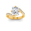 4 Ct Radiant Lab Diamond & .35 Ctw Curved Wave Pavé Engagement Ring