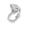 4 Ct Oval Moissanite & .35 Ctw Lab Diamond Curved Wave Pavé Engagement Ring