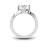 4 Ct Oval Moissanite & .35 Ctw Lab Diamond Curved Wave Pavé Engagement Ring