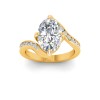 6 Ct Oval Moissanite & .35 Ctw Lab Diamond Curved Wave Pavé Engagement Ring