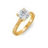 2 Ct Cushion Lab Diamond Classic Milgrain Solitaire Engagement Ring