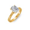 2 Ct Elongated Cushion Lab Diamond Classic Milgrain Solitaire Engagement Ring