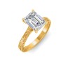 1 Ct Emerald Lab Diamond Classic Milgrain Solitaire Engagement Ring