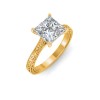 1 Ct Princess Lab Diamond Classic Milgrain Solitaire Engagement Ring
