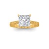 1 Ct Princess Lab Diamond Classic Milgrain Solitaire Engagement Ring