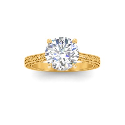 1 Ct Round Lab Diamond Classic Milgrain Solitaire Engagement Ring