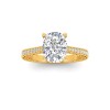 2 Ct Elongated Cushion Lab Diamond Classic Milgrain Diamond Band Engagement Ring