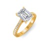 1 Ct Emerald Lab Diamond Classic Milgrain Diamond Band Engagement Ring