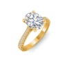 1 Ct Oval Moissanite Classic Milgrain Diamond Band Engagement Ring