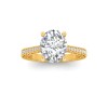 1 Ct Oval Moissanite Classic Milgrain Diamond Band Engagement Ring