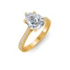 2 Ct Pear Lab Diamond Classic Milgrain Diamond Band Engagement Ring