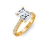 1 Ct Radiant Lab Diamond Classic Milgrain Diamond Band Engagement Ring