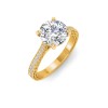 1 Ct Round Lab Diamond Classic Milgrain Diamond Band Engagement Ring