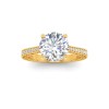 1 Ct Round Lab Diamond Classic Milgrain Diamond Band Engagement Ring