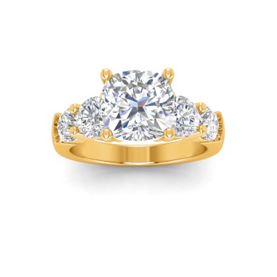 2 Ct Round Lab Diamond & 1.60 Ctw Lab Diamond Legacy 5-Stone Engagement Ring