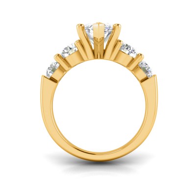 2 Ct Marquise Lab Diamond & 1.60 Ctw Lab Diamond Legacy 5-Stone Engagement Ring