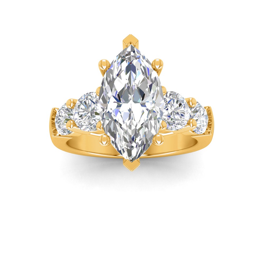2 Ct Marquise Lab Diamond & 1.60 Ctw Lab Diamond Legacy 5-Stone Engagement Ring