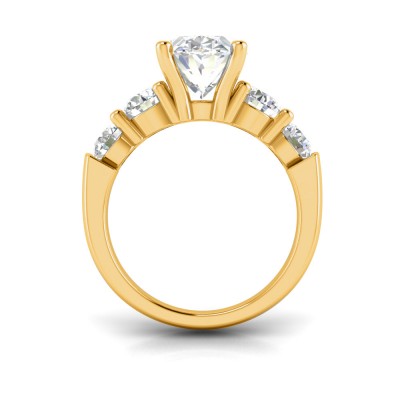 2 Ct Oval Moissanite & 1.60 Ctw Lab Diamond Legacy 5-Stone Engagement Ring