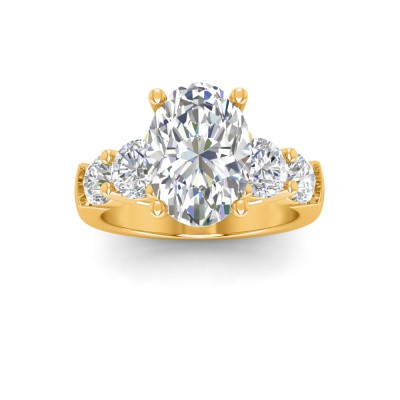 2 Ct Oval Moissanite & 1.60 Ctw Lab Diamond Legacy 5-Stone Engagement Ring