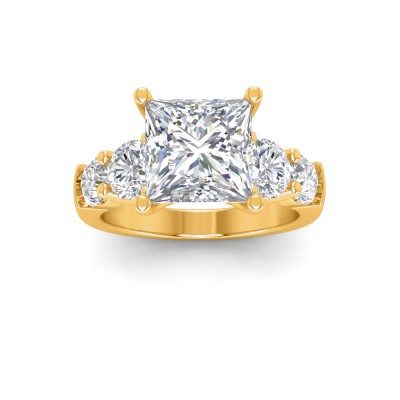 2 Ct Princess Lab Diamond & 1.60 Ctw Lab Diamond Legacy 5-Stone Engagement Ring
