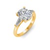 2 Ct Elongated Cushion Lab Diamond & .55 Ctw Lab Diamond Classic Tapered Baguette Three Stone Engagement Ring