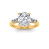 2 Ct Elongated Cushion Lab Diamond & .55 Ctw Lab Diamond Classic Tapered Baguette Three Stone Engagement Ring