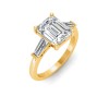 2 Ct Emerald Lab Diamond & .55 Ctw Lab Diamond Classic Tapered Baguette Three Stone Engagement Ring