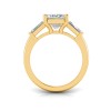 2 Ct Emerald Lab Diamond & .55 Ctw Lab Diamond Classic Tapered Baguette Three Stone Engagement Ring