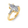 2 Ct Marquise Lab Diamond & .55 Ctw Lab Diamond Classic Tapered Baguette Three Stone Engagement Ring