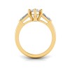 2 Ct Marquise Lab Diamond & .55 Ctw Lab Diamond Classic Tapered Baguette Three Stone Engagement Ring
