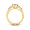 2 Ct Oval Lab Diamond & .55 Ctw Lab Diamond Classic Tapered Baguette Three Stone Engagement Ring