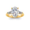 2 Ct Oval Lab Diamond & .55 Ctw Lab Diamond Classic Tapered Baguette Three Stone Engagement Ring