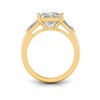 2 Ct Princess Lab Diamond & .55 Ctw Lab Diamond Classic Tapered Baguette Three Stone Engagement Ring