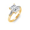 2 Ct Radiant Lab Diamond & .55 Ctw Lab Diamond Classic Tapered Baguette Three Stone Engagement Ring