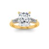 2 Ct Radiant Lab Diamond & .55 Ctw Lab Diamond Classic Tapered Baguette Three Stone Engagement Ring