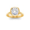 1 Ct Cushion Moissanite Classic Low Profile Bezel Solitaire Engagement Ring