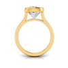 1 Ct Cushion Moissanite Classic Low Profile Bezel Solitaire Engagement Ring