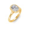 1 Ct Oval Moissanite Classic Low Profile Bezel Solitaire Engagement Ring