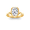 1 Ct Oval Moissanite Classic Low Profile Bezel Solitaire Engagement Ring