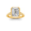 1.5 Ct Emerald Moissanite Classic Low Profile Bezel Solitaire Engagement Ring