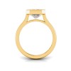 1.5 Ct Emerald Moissanite Classic Low Profile Bezel Solitaire Engagement Ring