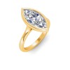 1 Ct Marquise Moissanite Classic Low Profile Bezel Solitaire Engagement Ring