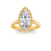 1 Ct Marquise Moissanite Classic Low Profile Bezel Solitaire Engagement Ring