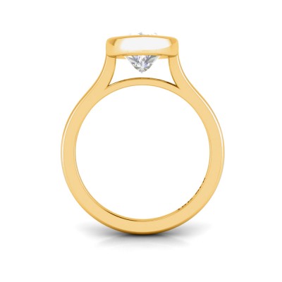 1 Ct Marquise Moissanite Classic Low Profile Bezel Solitaire Engagement Ring