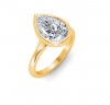 1 Ct Pear Moissanite Classic Low Profile Bezel Solitaire Engagement Ring