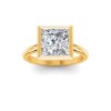 1 Ct Princess Moissanite Classic Low Profile Bezel Solitaire Engagement Ring