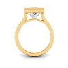 1 Ct Princess Moissanite Classic Low Profile Bezel Solitaire Engagement Ring
