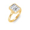1.5 Ct Radiant Moissanite Classic Low Profile Bezel Solitaire Engagement Ring
